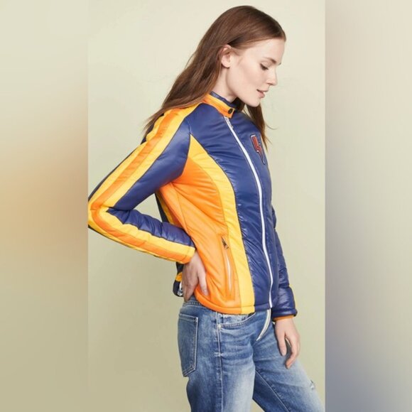 Mother The High Flyer Zip front puffer jacket in bold tricks retro 70s hippie Sm - Picture 3 of 16